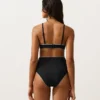 Slip de bikinis cu talie înaltă și bordură Slip de bikinis cu talie înaltă și bordură