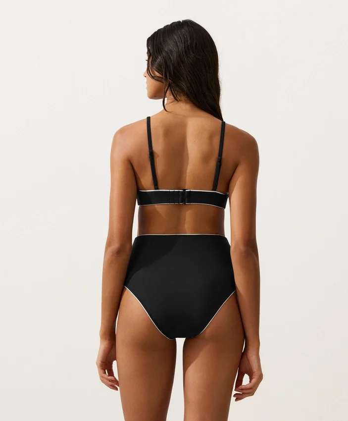 Slip de bikinis cu talie înaltă și bordură Slip de bikinis cu talie înaltă și bordură