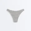 Slip de chiloți de bikini cu decupaj în U, acoperire medie, din țesătură jacquard cu buline Slip de chiloți de bikini cu decupaj în U, acoperire medie, din țesătură jacquard cu buline