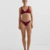 Slipuri braziliene cu decupaj în U din țesătură jacquard cu mini-carouri Slipuri braziliene cu decupaj în U din țesătură jacquard cu mini-carouri