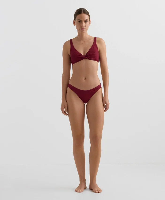 Slipuri braziliene cu decupaj în U din țesătură jacquard cu mini-carouri Slipuri braziliene cu decupaj în U din țesătură jacquard cu mini-carouri