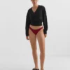 Slipuri braziliene cu decupaj în U din țesătură jacquard cu mini-carouri Slipuri braziliene cu decupaj în U din țesătură jacquard cu mini-carouri
