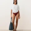Slipuri braziliene cu decupaj în U din țesătură jacquard cu mini-carouri Slipuri braziliene cu decupaj în U din țesătură jacquard cu mini-carouri