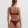Slipuri braziliene cu decupaj în U din țesătură jacquard cu mini-carouri Slipuri braziliene cu decupaj în U din țesătură jacquard cu mini-carouri
