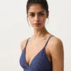 Sutien de bikini triunghiular în carouri Sutien de bikini triunghiular în carouri