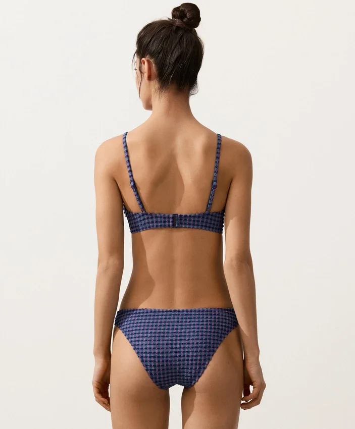 Sutien de bikini triunghiular în carouri Sutien de bikini triunghiular în carouri