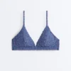 Sutien de bikini triunghiular în carouri Sutien de bikini triunghiular în carouri