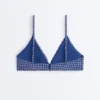 Sutien de bikini triunghiular în carouri Sutien de bikini triunghiular în carouri