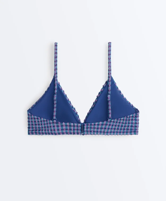 Sutien de bikini triunghiular în carouri Sutien de bikini triunghiular în carouri