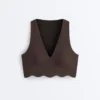Sutien sport Compressive cu susținere medie și detalii ondulate Sutien sport Compressive cu susținere medie și detalii ondulate