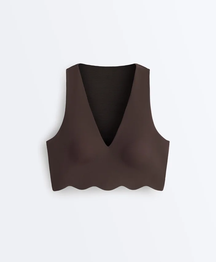Sutien sport Compressive cu susținere medie și detalii ondulate Sutien sport Compressive cu susținere medie și detalii ondulate