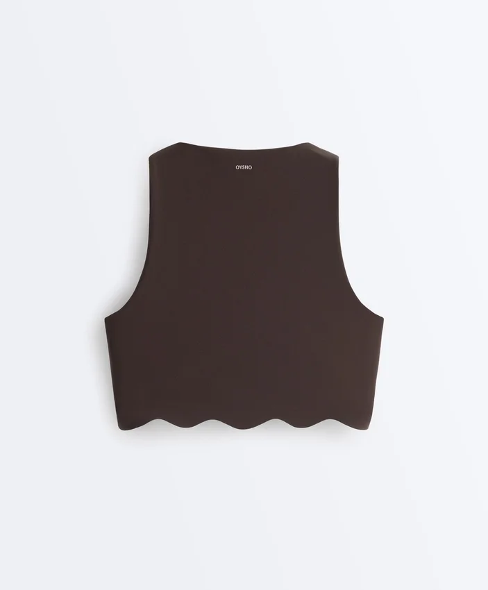 Sutien sport Compressive cu susținere medie și detalii ondulate Sutien sport Compressive cu susținere medie și detalii ondulate
