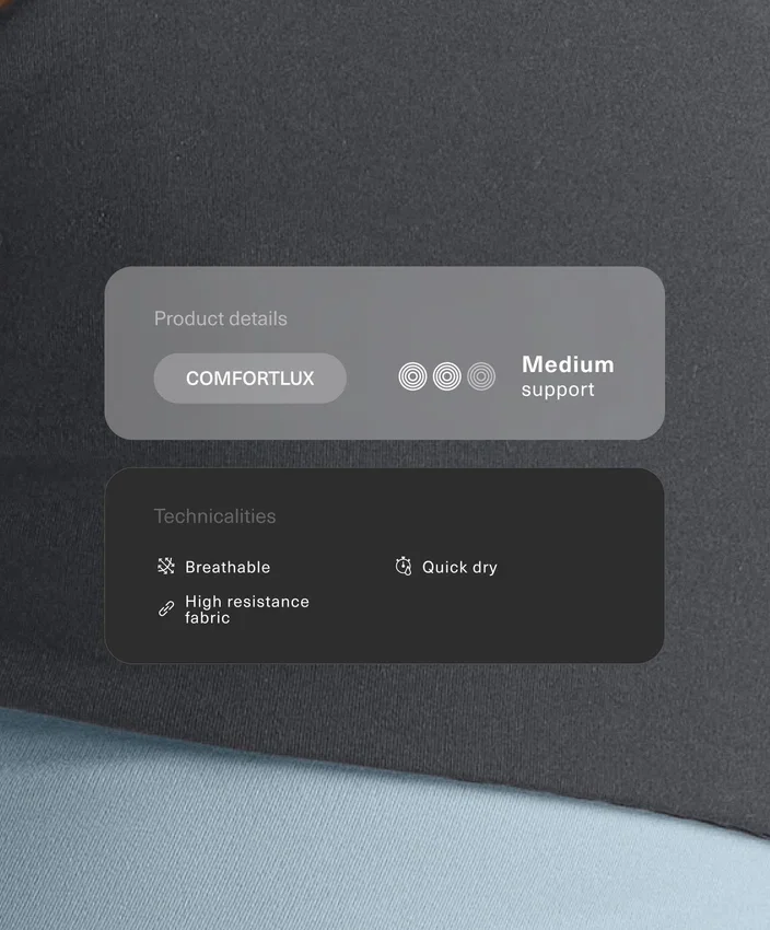 Sutiene sport Comfortlux cu susținere medie Sutiene sport Comfortlux cu susținere medie