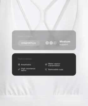 Sutiene sport Comfortlux cu susținere medie și cupe