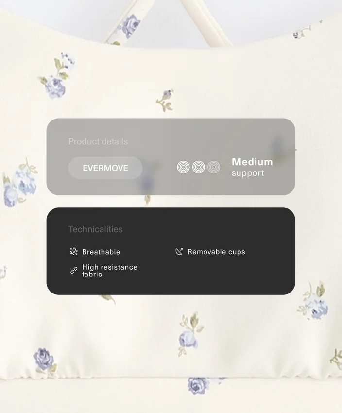 Sutiene sport Evermove cu susținere ușoară și imprimeu floral Sutiene sport Evermove cu susținere ușoară și imprimeu floral