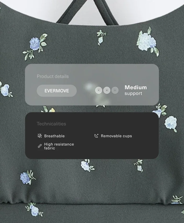 Sutiene sport Evermove cu susținere ușoară și imprimeu floral Sutiene sport Evermove cu susținere ușoară și imprimeu floral