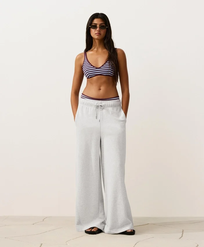Top de bikini cu bretele, texturat, în dungi Top de bikini cu bretele, texturat, în dungi