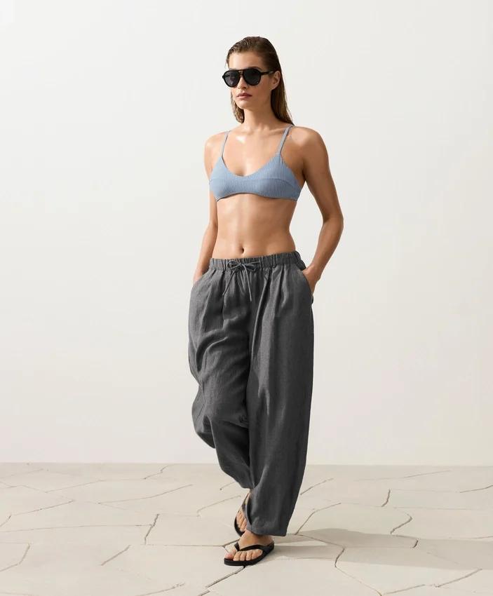 Top de bikini cu dungi Top de bikini cu dungi