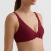Top de bikini cu gât halter din țesătură Jacquard cu carouri mini