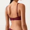 Top de bikini cu gât halter din țesătură Jacquard cu carouri mini