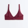 Top de bikini cu gât halter din țesătură Jacquard cu carouri mini