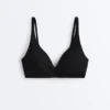 Top de bikini cu gât în V și legături la spate, din piqué Top de bikini cu gât în V și legături la spate, din piqué