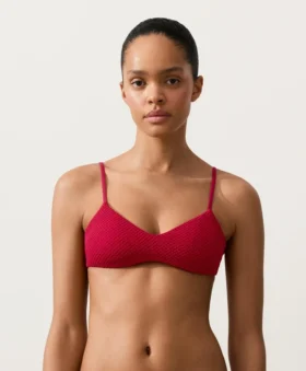 Top de bikini cu textură tip waffle Top de bikini cu textură tip waffle