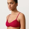 Top de bikini cu textură tip waffle Top de bikini cu textură tip waffle