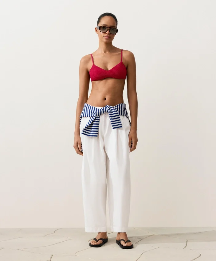 Top de bikini cu textură tip waffle Top de bikini cu textură tip waffle