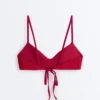 Top de bikini cu textură tip waffle Top de bikini cu textură tip waffle