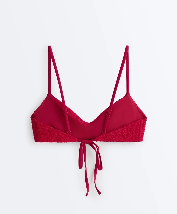 Top de bikini cu textură tip waffle Top de bikini cu textură tip waffle