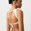Top de bikini din croșetat cu textură cu bule Top de bikini din croșetat cu textură cu bule