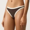 Top de bikini triunghiular cu bordură contrastantă
