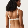 Top de bikini triunghiular cu bordură contrastantă