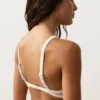 Top de bikini triunghiular cu bordură contrastantă