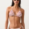 Top de bikini triunghiular cu dungi croșetate Top de bikini triunghiular cu dungi croșetate