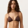 Top de bikini triunghiular cu imprimeu leopard Top de bikini triunghiular cu imprimeu leopard