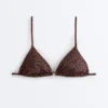 Top de bikini triunghiular cu imprimeu leopard Top de bikini triunghiular cu imprimeu leopard