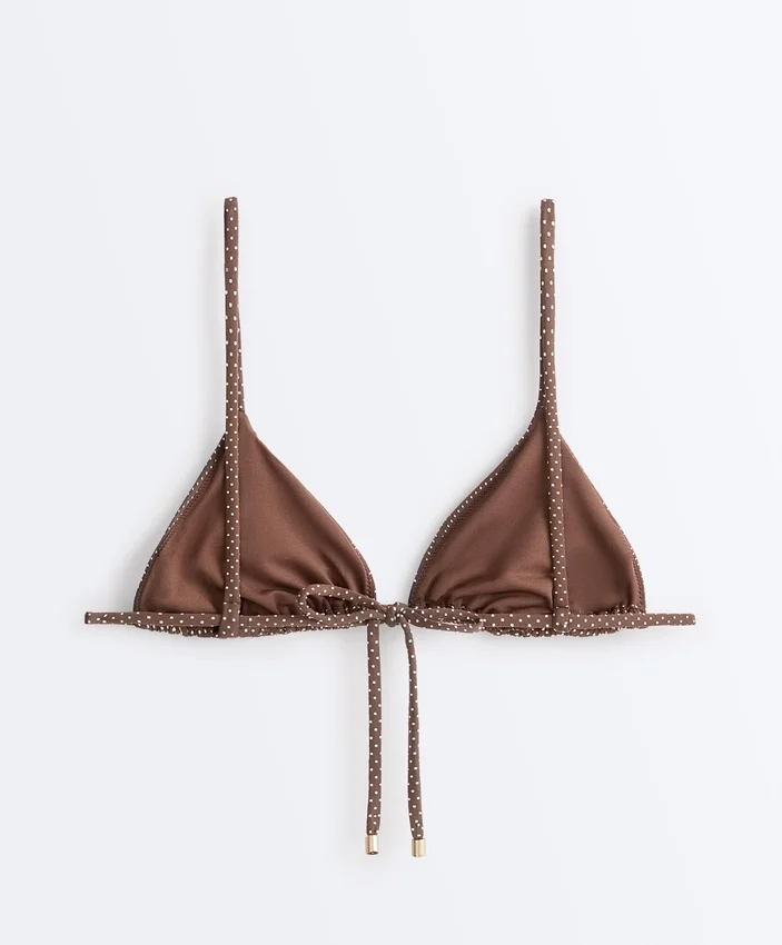 Top de bikini triunghiular cu mini buline Top de bikini triunghiular cu mini buline