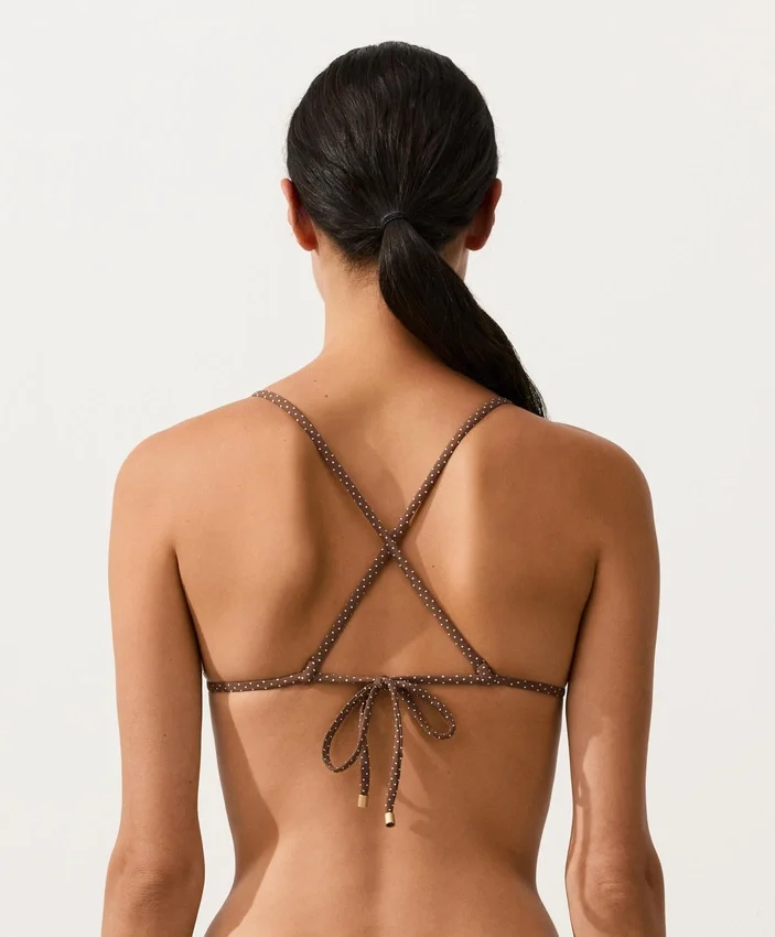 Top de bikini triunghiular cu mini buline Top de bikini triunghiular cu mini buline