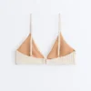Top de bikini triunghiular din croșetat cu textură cu bule Top de bikini triunghiular din croșetat cu textură cu bule