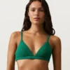 Top de bikini triunghiular din piqué Top de bikini triunghiular din piqué