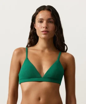 Top de bikini triunghiular din piqué Top de bikini triunghiular din piqué