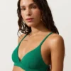 Top de bikini triunghiular din piqué Top de bikini triunghiular din piqué
