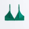 Top de bikini triunghiular din piqué Top de bikini triunghiular din piqué