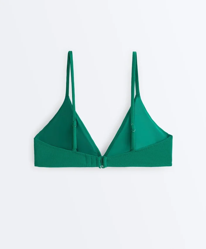 Top de bikini triunghiular din piqué Top de bikini triunghiular din piqué