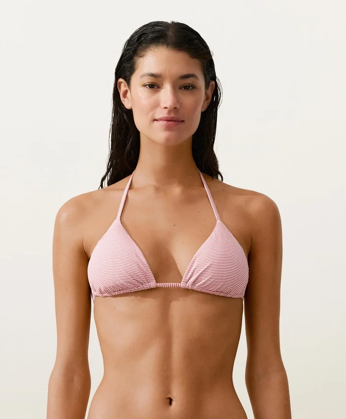 Topuri de bikini triunghiulare cu dungi Topuri de bikini triunghiulare cu dungi