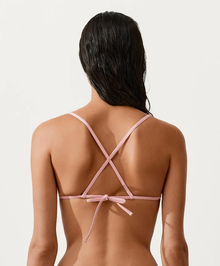 Topuri de bikini triunghiulare cu dungi Topuri de bikini triunghiulare cu dungi