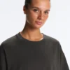 Tricou boxy cu mâneci scurte din amestec de bumbac
