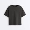 Tricou boxy cu mâneci scurte din amestec de bumbac